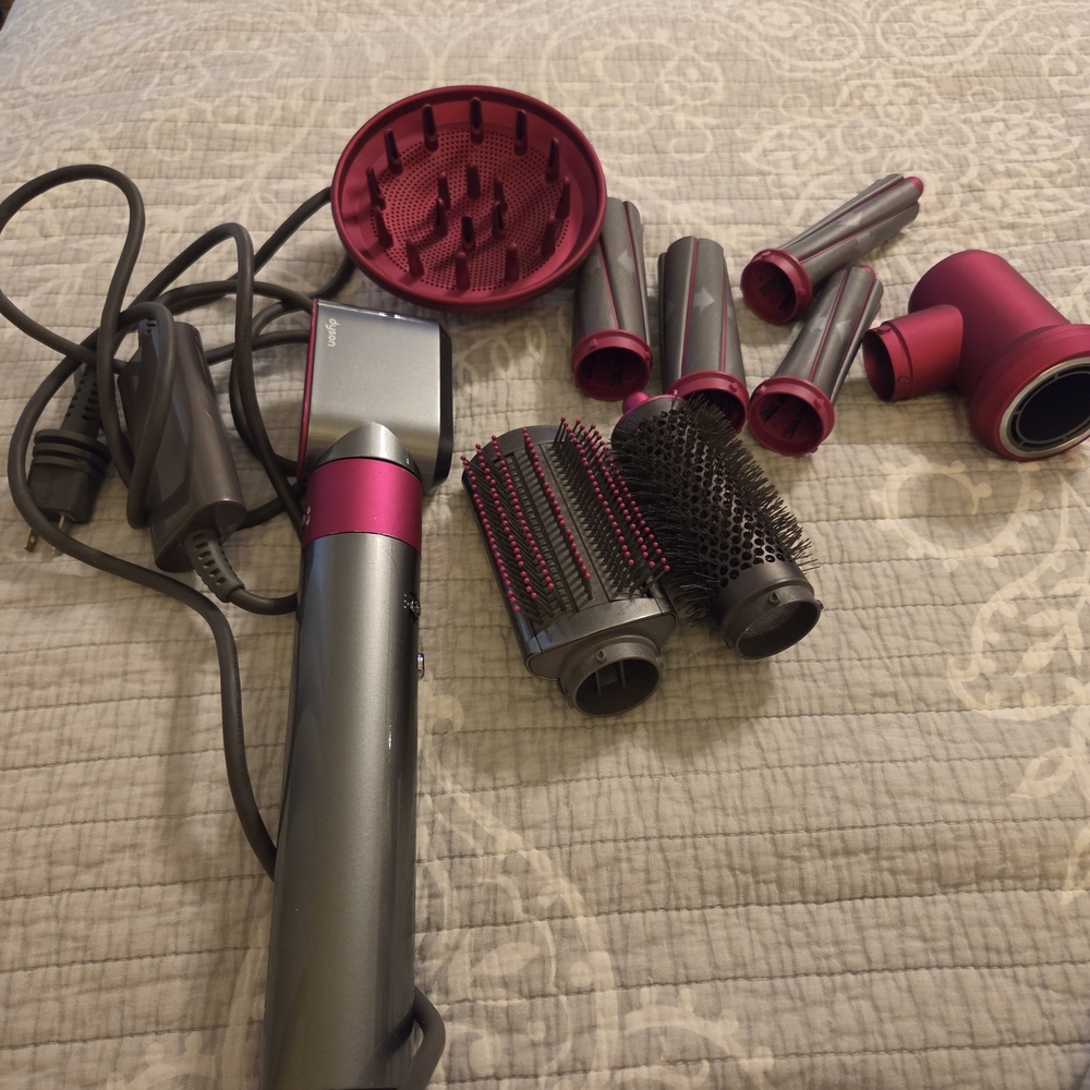 Dyson Hair Styling Tool Set in Pink and Silver